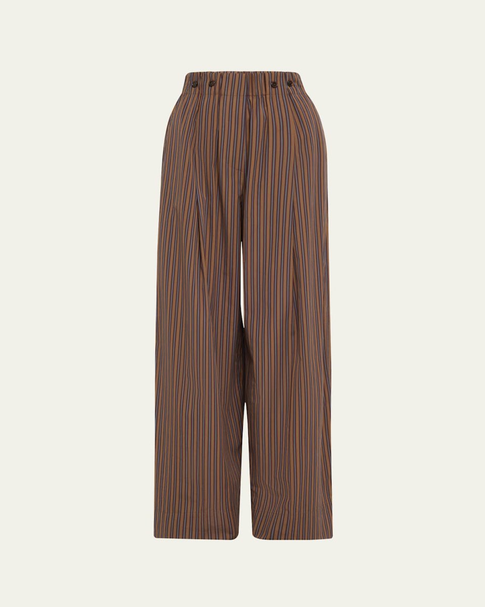 Emmett Pinstripe Wide-Leg Pants